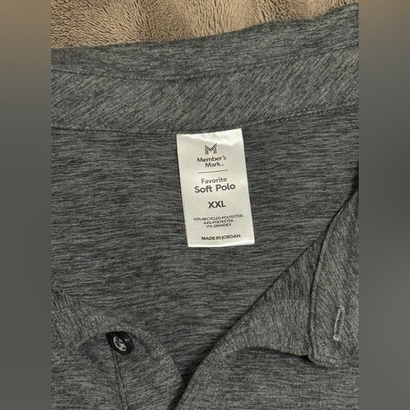 Men’s polo shirt. Members Mark gray size XXL, favorite soft polo - Picture 2 of 3